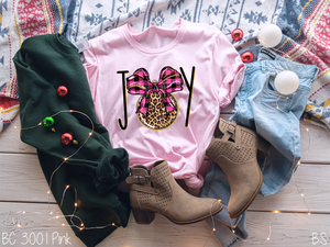 Joy Pink Plaid Ornament #BS1988