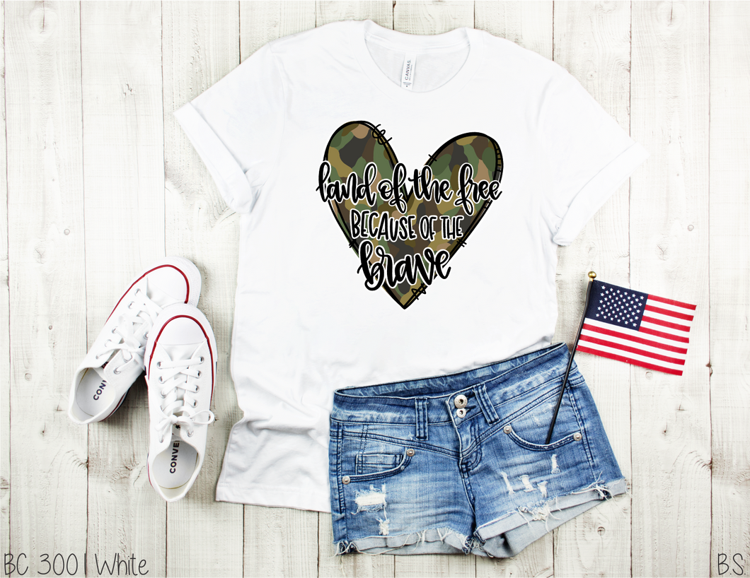 Land Of The Free Camo Heart #BS1579