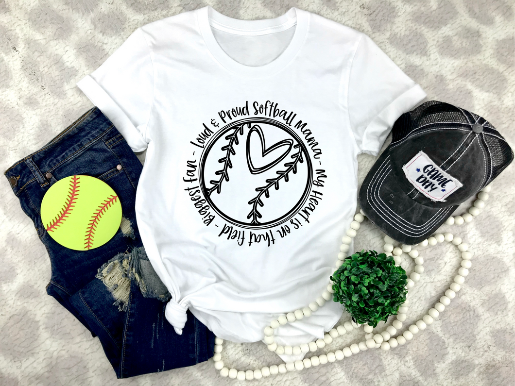 Loud And Proud Softball Mom Black Ink #BS307