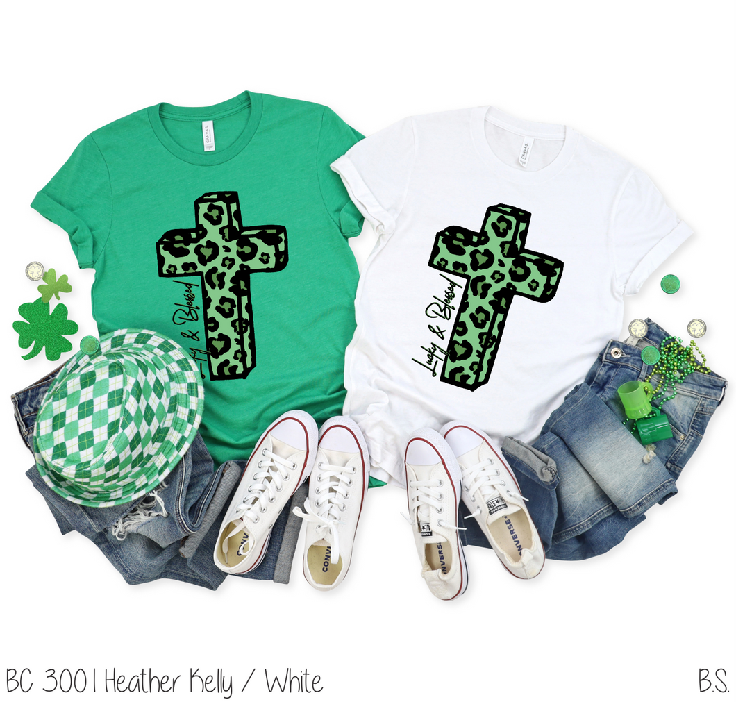 Lucky And Blessed Green Leopard Cross #BS1160