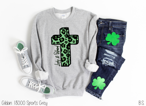 Lucky And Blessed Green Leopard Cross #BS1160