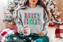 Load image into Gallery viewer, Merry &amp; Bright Christmas Tree Leopard Letters #BS3757
