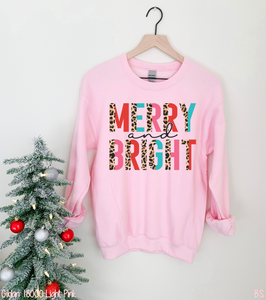 Merry & Bright Leopard Trim Pink & Blue #BS2301