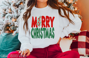 Merry Christmas Distressed Holly #BS3247