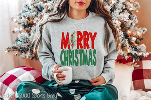 Merry Christmas Distressed Holly #BS3247