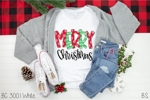 Merry Christmas Red And Green Doodle Letters #BS537