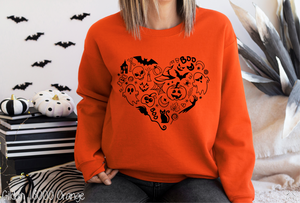 Halloween Doodle Heart One Color #BS3525
