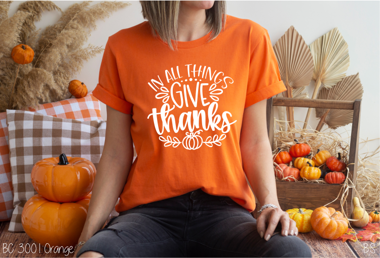 One Color Pumpkin In All Things Give Thanks #BS3792