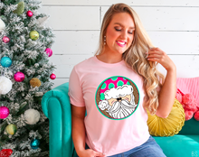 Load image into Gallery viewer, Pink Green Leopard Round Santa #BS3754
