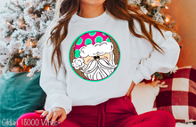 Load image into Gallery viewer, Pink Green Leopard Round Santa #BS3754

