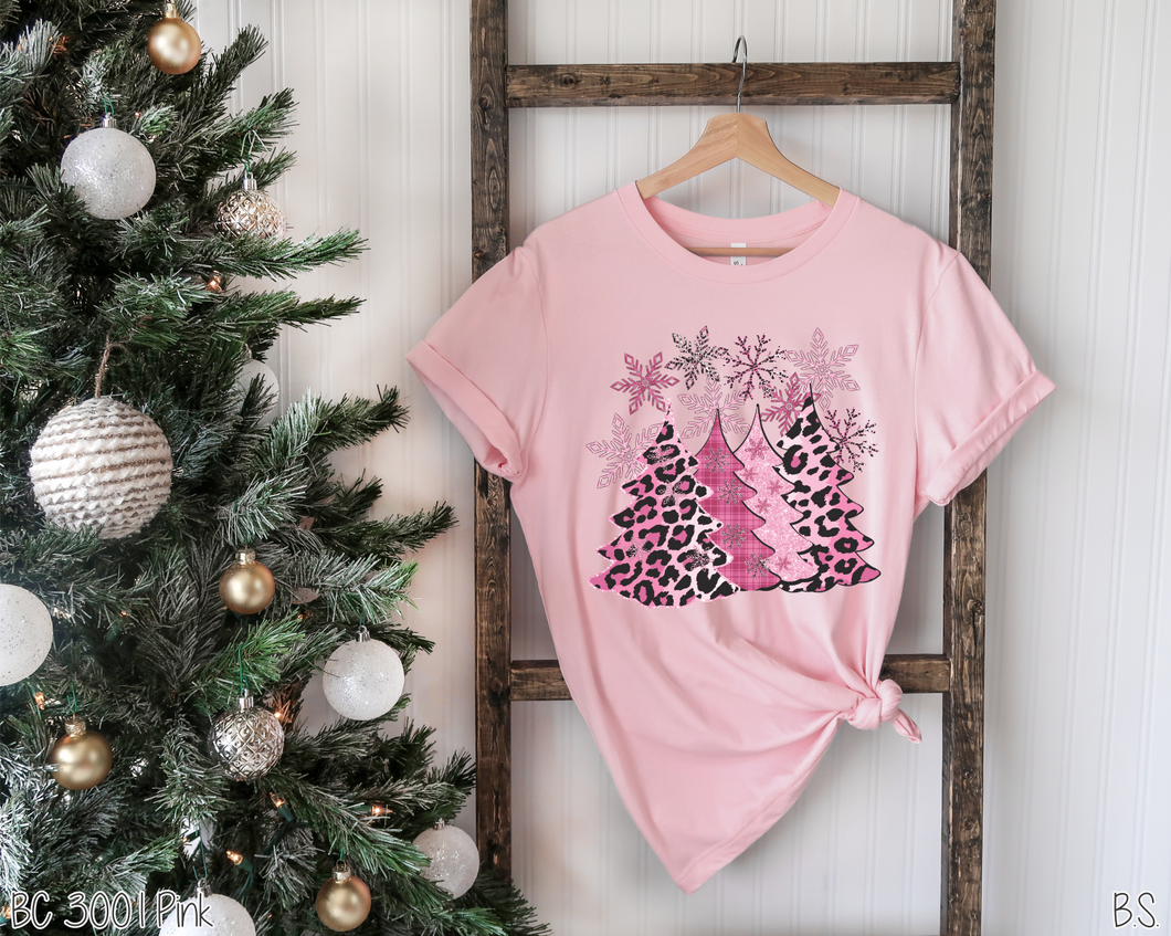 Pink Leopard Christmas Trees #BS2324