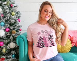 Pink Leopard Christmas Trees #BS2324