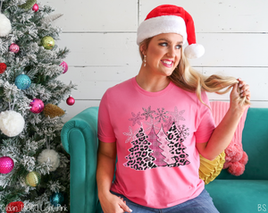 Pink Leopard Christmas Trees #BS2324