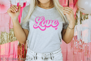 Pink Retro Love Script With Heart #BS5026