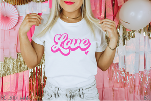 Pink Retro Love Script With Heart #BS5026