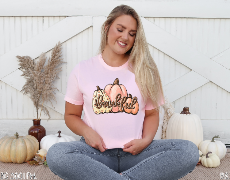 Pink Thankful Pumpkin Trio #BS3718