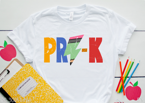 Pre-K Colorful Distressed Pencil Lightning Bolt #BS3416