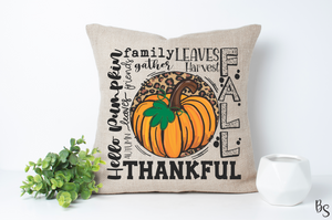 Pumpkin Thankful Leopard Typo #BS2336