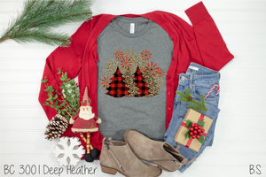 Red Plaid And Leopard Christmas Trees #BS978