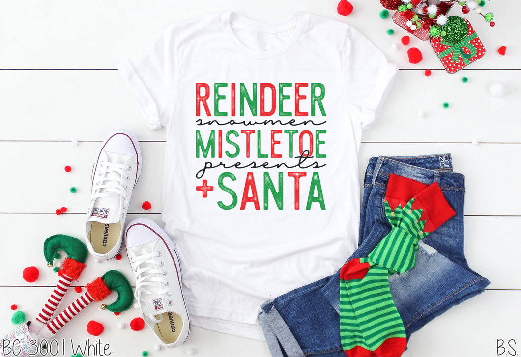 Reindeer Snowman Mistletoe Presents & Santa #BS2299