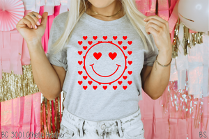 Retro Heart Background Smiley Face #BS5013