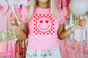 Retro Heart Background Smiley Face #BS5013