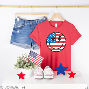 Retro Star Lightning American Flag Smile #BS3220