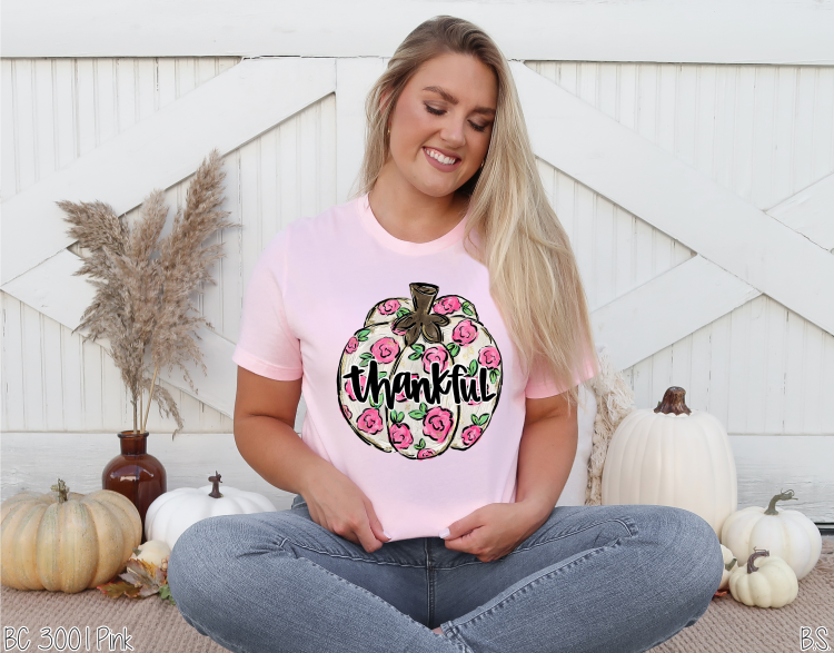 Rose Pattern Thankful Pumpkin #BS3613