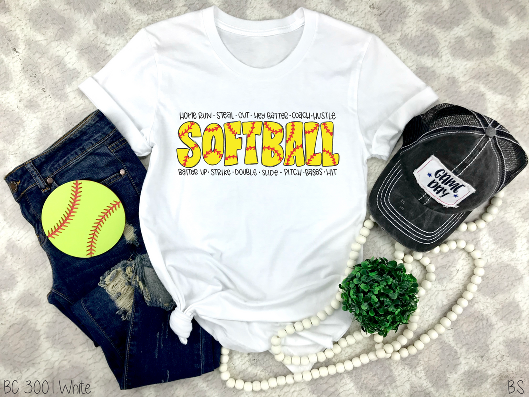 Softball Bubble Letters #BS2767