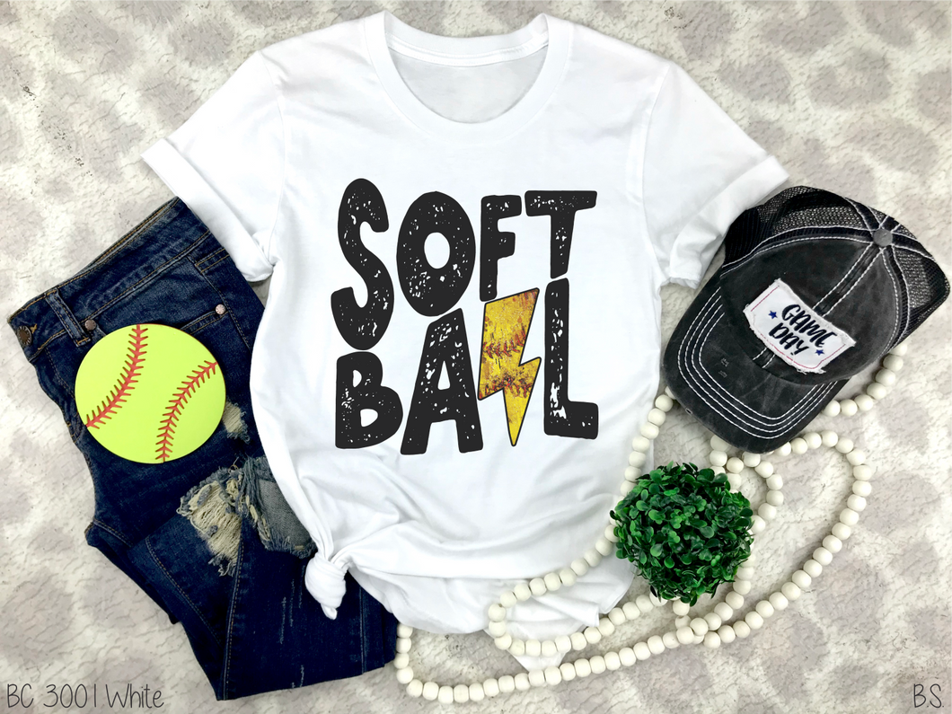 Softball Distressed Lightning Bolt #BS3022