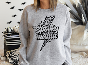 Spooky Mama Skull Leopard Lightning Bolt #BS3418