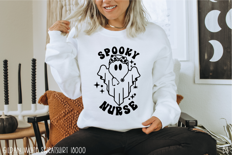 Spooky Nurse Ghost Oval Retro #BS3699