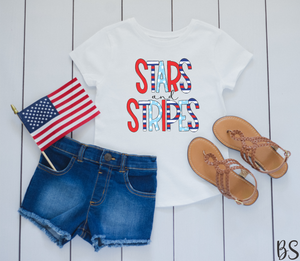 Stars And Stripes Doodle Letters #BS3138