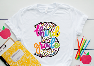 Third Grade Bright Leopard Letters #BS3378