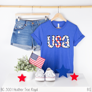 USA Watercolor Stars Gingham Outlined #BS3221