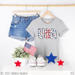 USA Watercolor Stars Gingham Outlined #BS3221