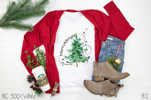 Watercolor Merry And Bright Christmas Tree #BS980