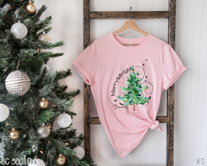 Watercolor Merry And Bright Christmas Tree #BS980