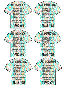 Aztec Bama Screens Member Full Color Shirt Care Instruction Downloads